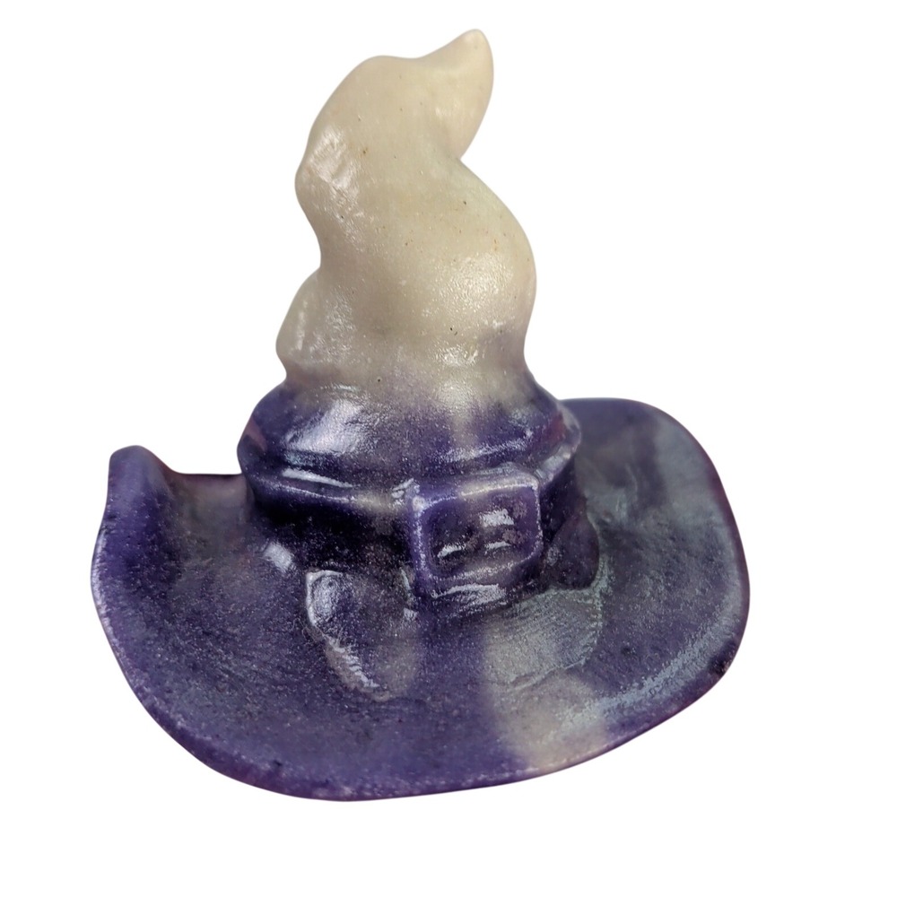 Witch Hat Miniature Figurine Whimsigoth Magic Decor 2.25" Purple Resin